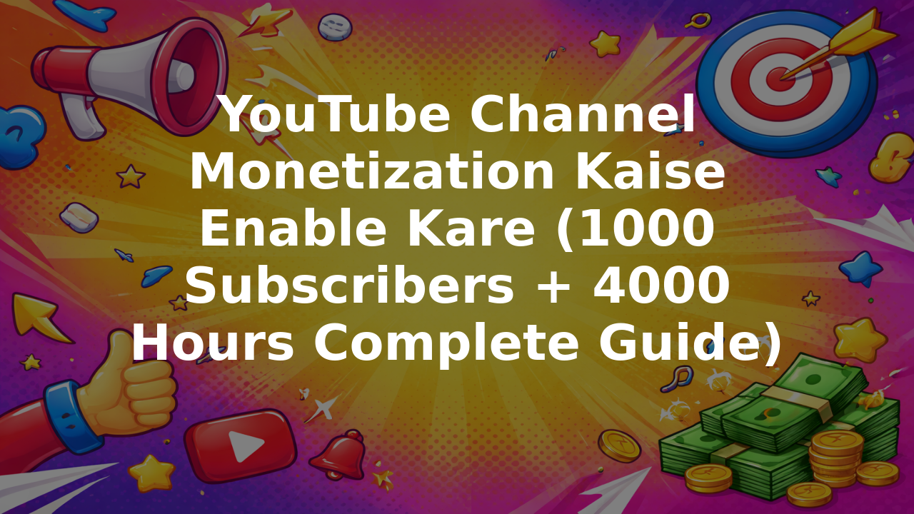 YouTube Channel Monetization Kaise Enable Kare (1000 Subscribers + 4000 Hours Complete Guide)