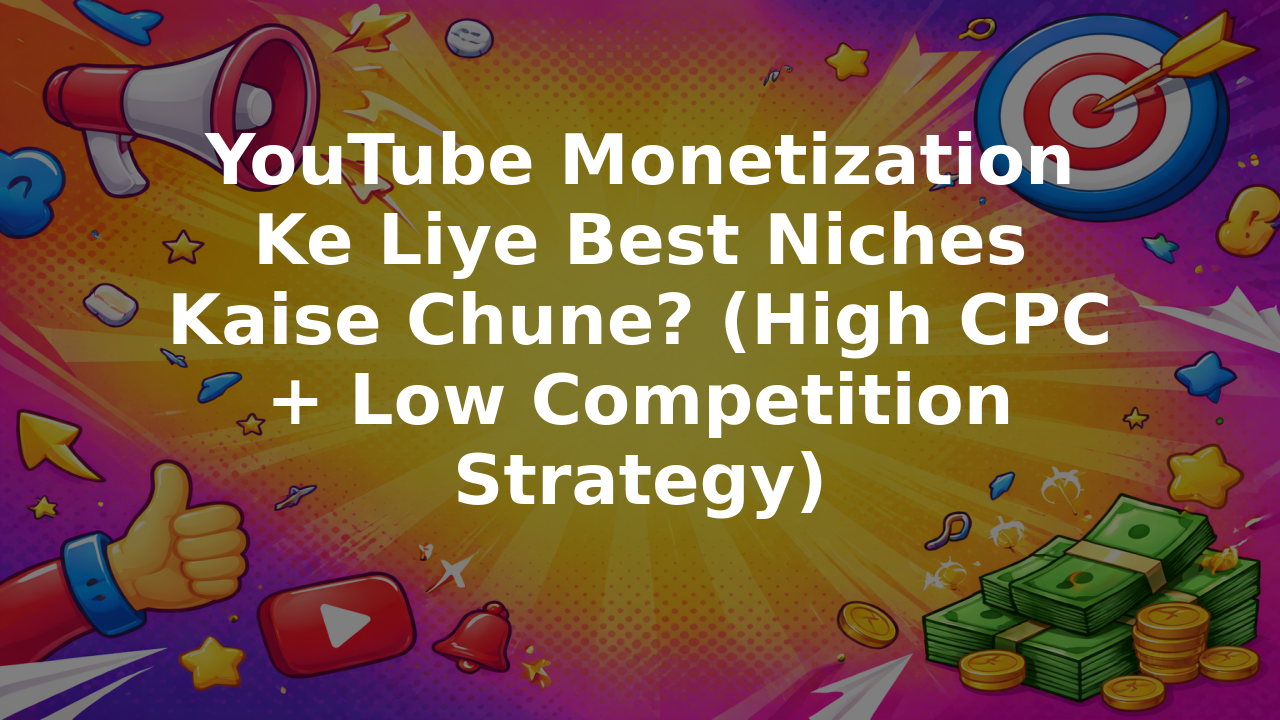 YouTube Monetization Ke Liye Best Niches Kaise Chune? (High CPC + Low Competition Strategy)